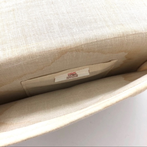VINTAGE CASUAL CORNER BAMBOO/COTTON CLUTCH 13”x7” - Picture 7 of 7
